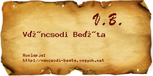 Váncsodi Beáta névjegykártya
