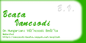 beata vancsodi business card
